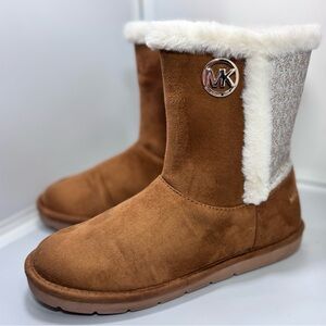 Michael Kors Girl size 5 Johanna Tinsel Faux Fur Lined Suede Winter Boots
